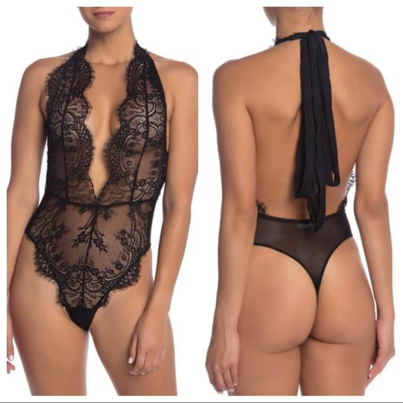 NWT Free People Show Off Bodysuit in Black Combo - Picture 2 of 6